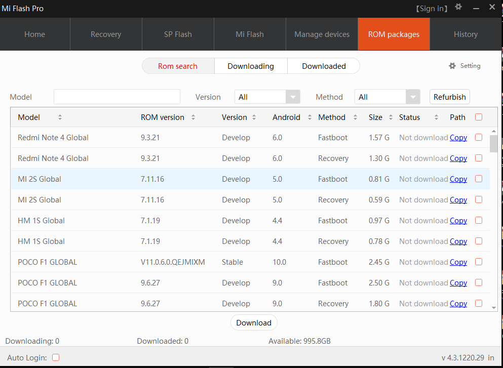 MiFlashPro Tool